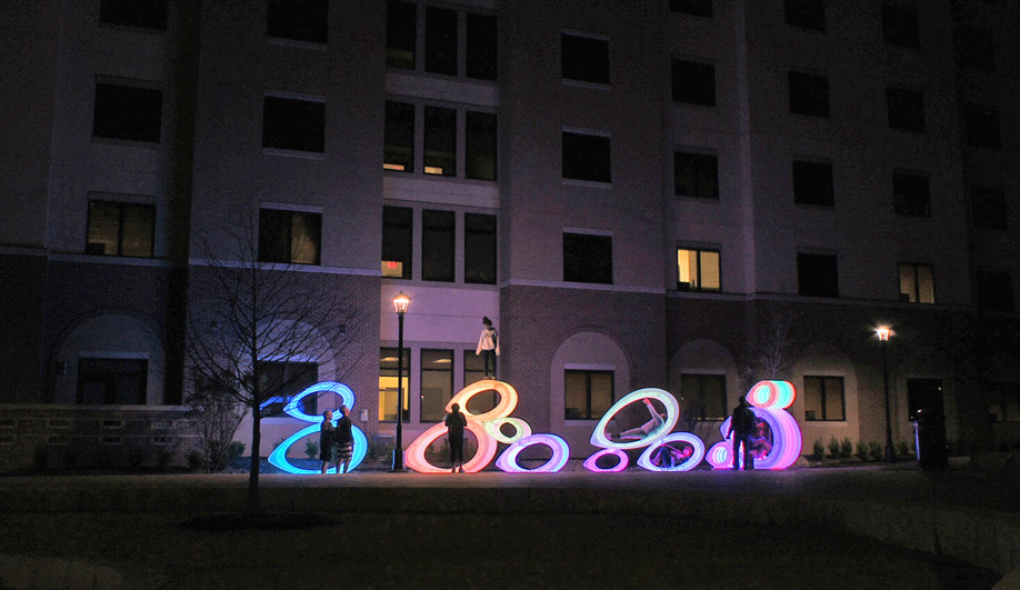 An Installation of Glowing Fish in Texas