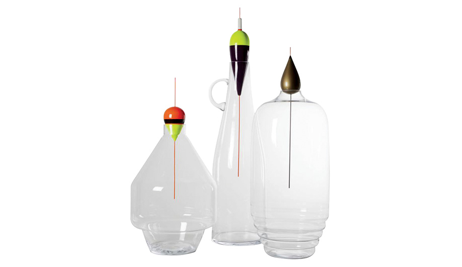 Released by Roche Bobois in 2014, Les Pes­cadous glass vases are topped with colourful fishing floats. 