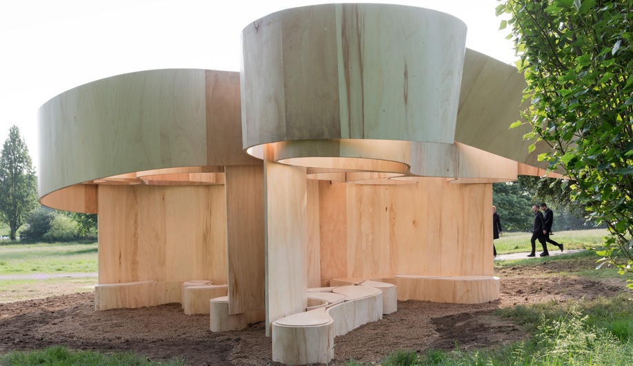 Barkow Leibinger's curled wood structure, for the 2016 Serpentine Gallery Pavilion and Summer Houses