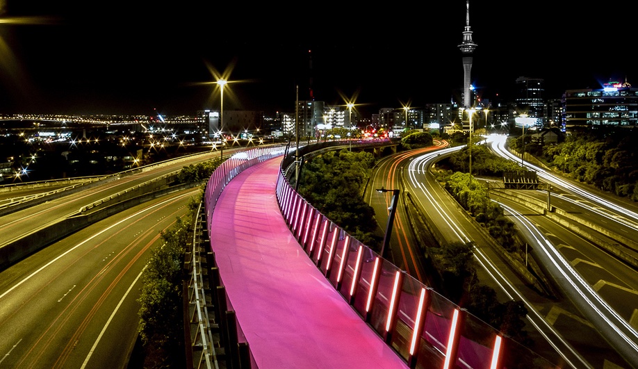 A Shocking-Pink Cycleway in New Zealand