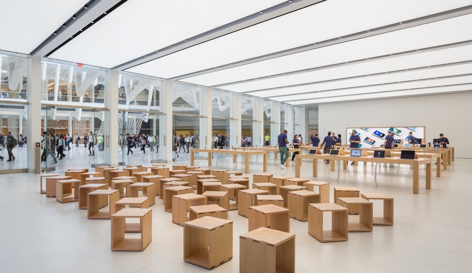 The new Apple store inside New York's World Trade Centre Transportation Hub, with interiors by Bohlin Cywinski Jackson