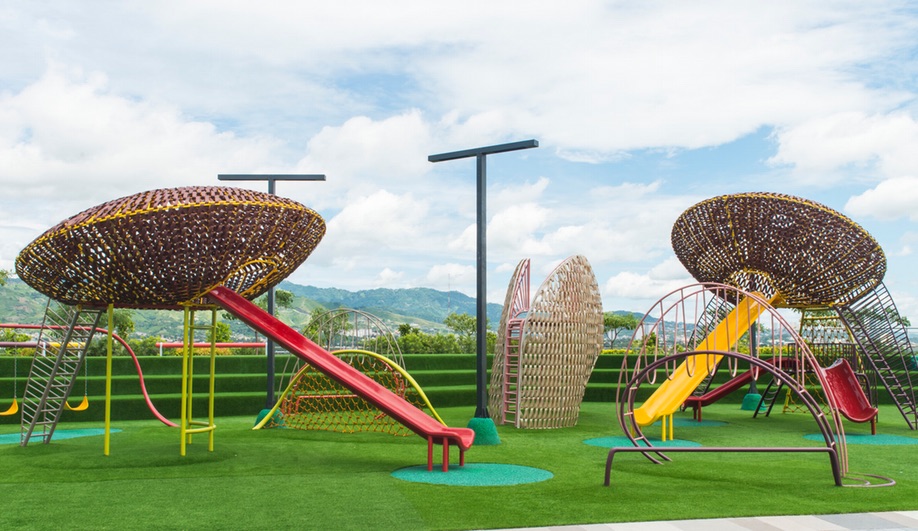 A rooftop playground in the Philippines