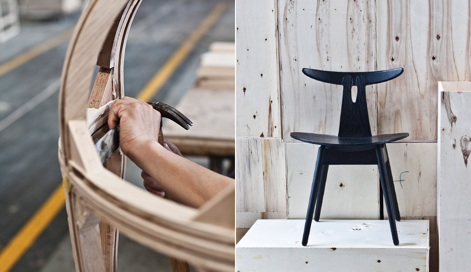 Along with its own pieces, the company also produces a line of vintage chairs by Danish architect Vilhelm Wohlert. Stellar Works founder Yuichiro Hori and creative directors Lyndon Neri and Rosanna Hu (of Neri&Hu) aim to bring the artistry of traditional Chinese and Japanese carpentry back into vogue.