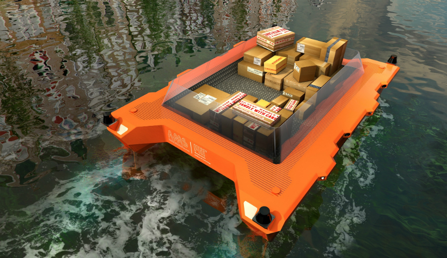 Carlo Ratti's Roboat fleet uses data to deliver parcels around Amsterdam.