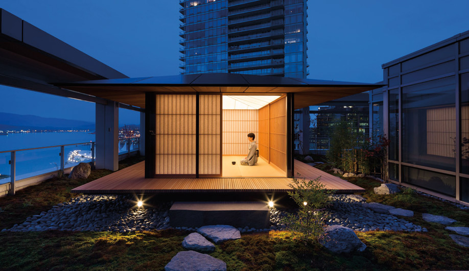 Kengo Kuma’s teahouse at Shaw Tower in Vancouver 