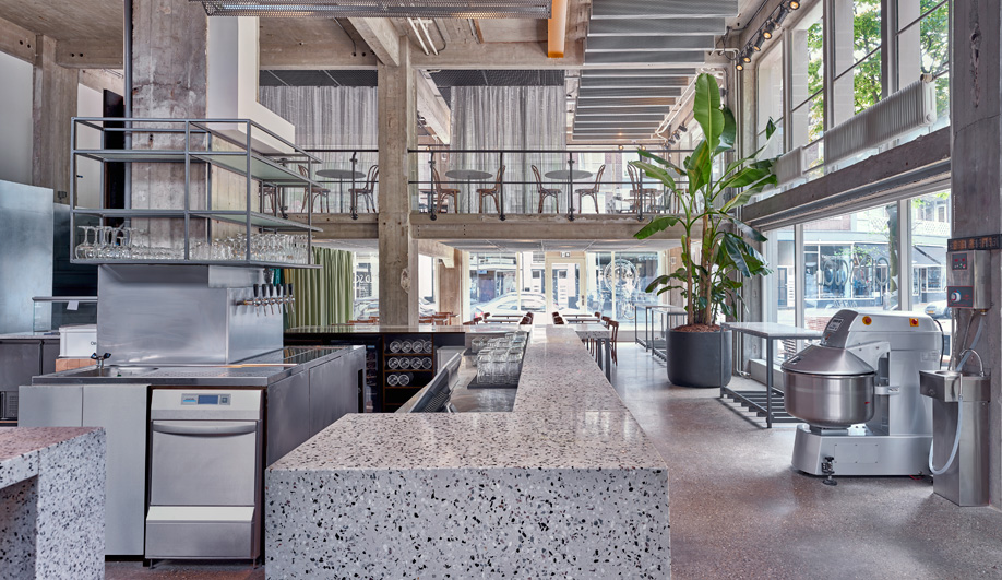 Old Scuola Built a Premium Pizza Joint from Terrazzo and Steel