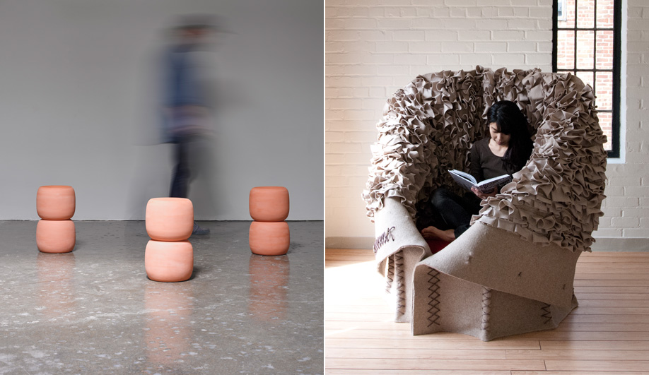 Aratani Fay's Terracotta table and Button-Up chair.