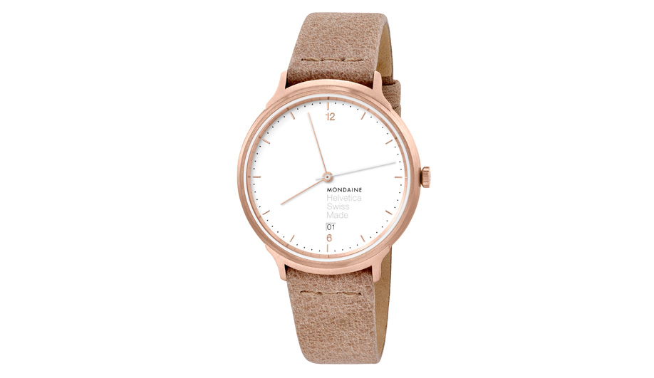 Mondaine has updated its Helvetica No1 in a rose gold colourway.