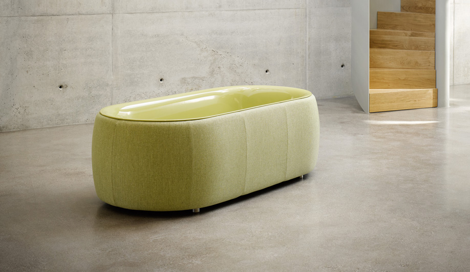 The Oval Couture Bathtub Brings Upholstery into the Bathroom