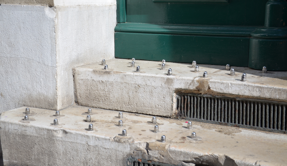 Selena Savic's Unpleasant Design explores hostile architecture, like these anti-homeless studs found in Marseilles, France.