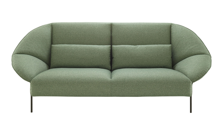 Green furniture at IMM Cologne: Paipaï settee by LucidiPevere