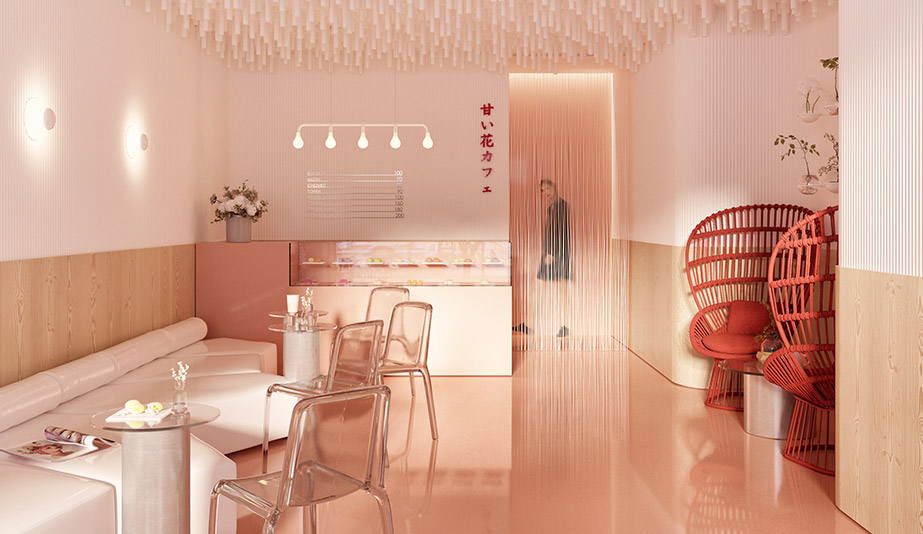 Washed in Pink, a Japanese Dessert Shop In Kiev Strikes a Sweet Note