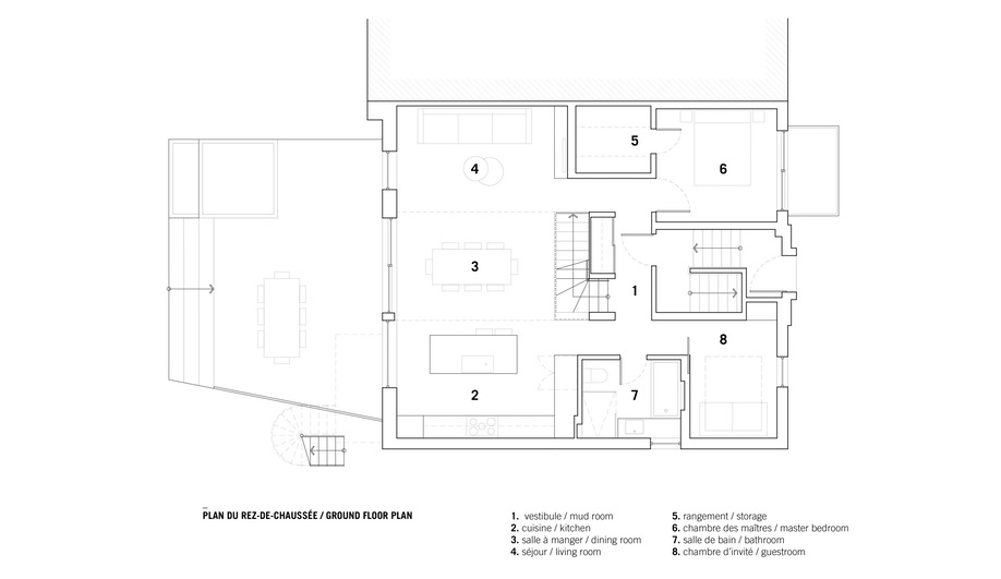 The floor plan of Bessborough House, an NDG reno by _naturehumaine