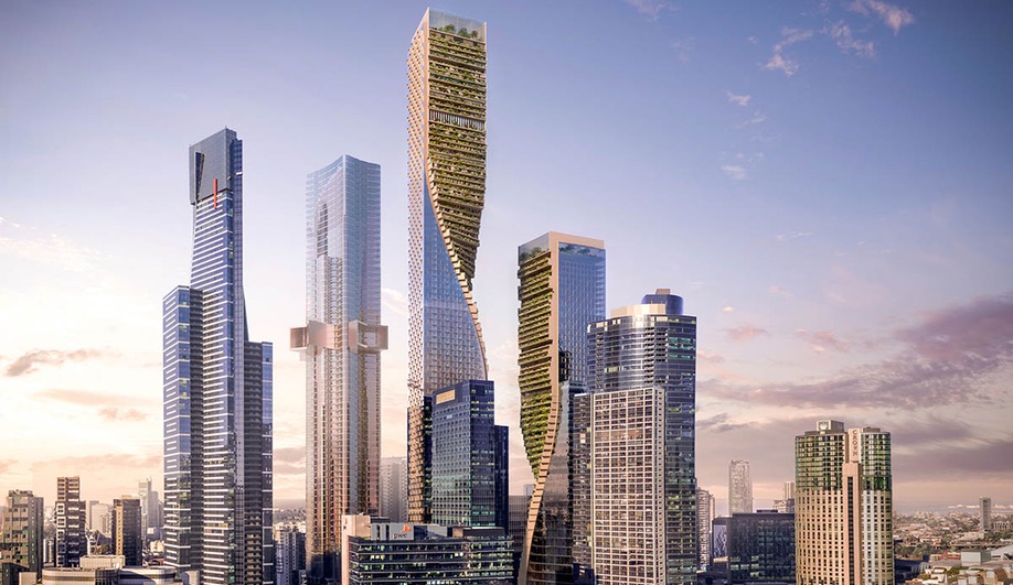Green towers and vertical forests: Green Spine in Melbourne