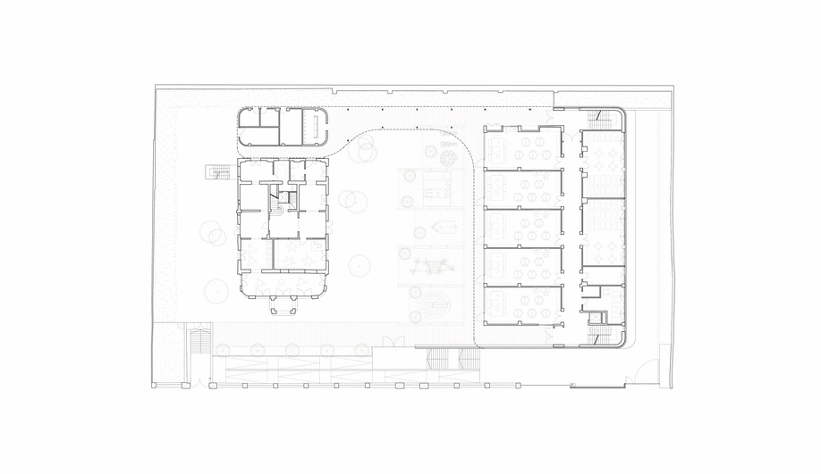 The site plan for Barcelona French School Lycée Français Maternelle b720 Fermín Vázquez Arquitectos