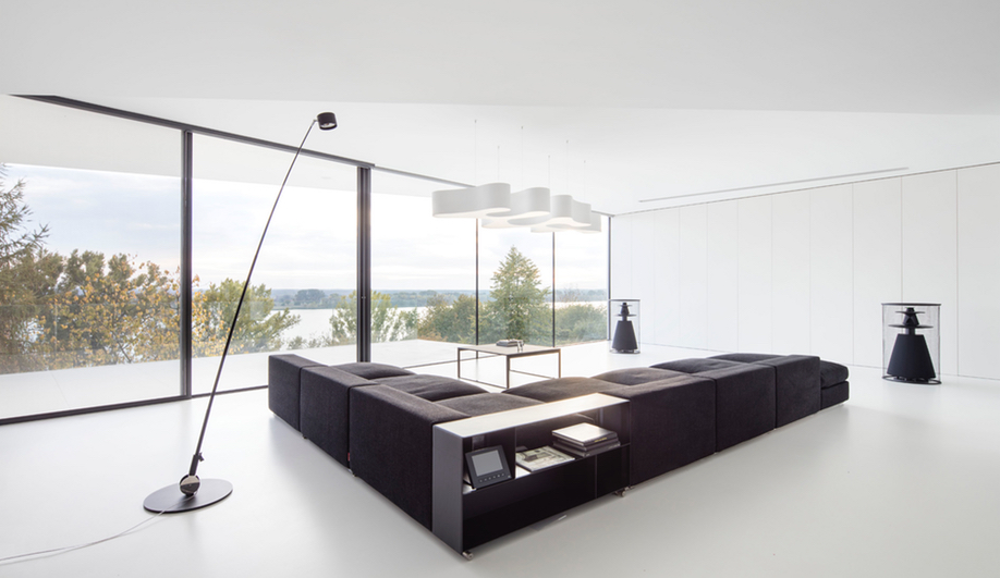 The living space in By the Way House, designed by KWK Promes