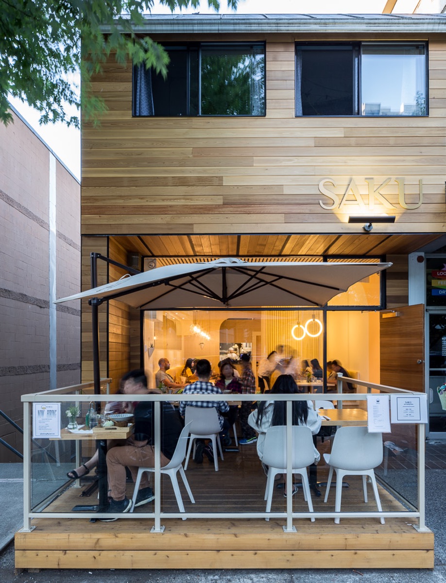 Emily Danylchuk designed Vancouver tonkatsu restaurant Saku, which features a cedar-wrapped exterior.