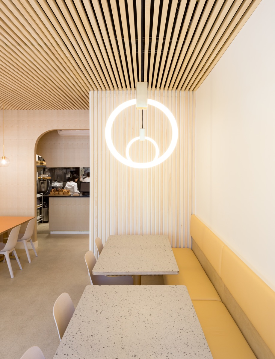 Emily Danylchuk designed Vancouver tonkatsu restaurant Saku, which features Halo pendants by Matthew McCormick.