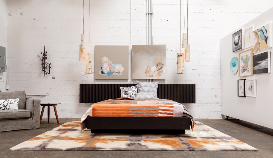 A glimpse at Address Assembly, founded by Vancouver designer Kate Duncan: Duncan's bed