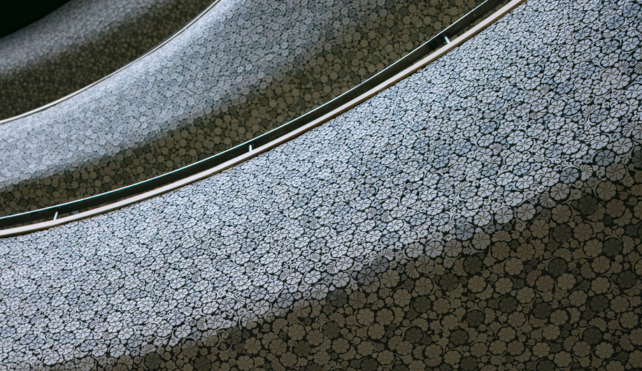 Fuzhou Strait Culture and Art Centre's jasmine-patterned ceramic tile