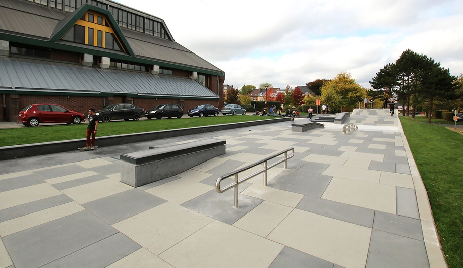 The street park in skatepark designer Constructo's new park in Tournai, Belgium.