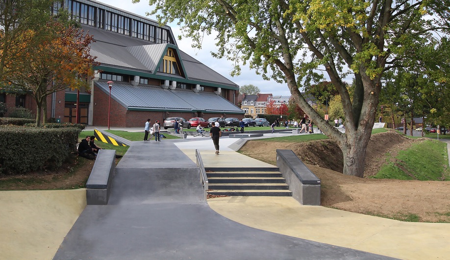 The steps in skatepark designer Constructo's new park in Tournai, Belgium.