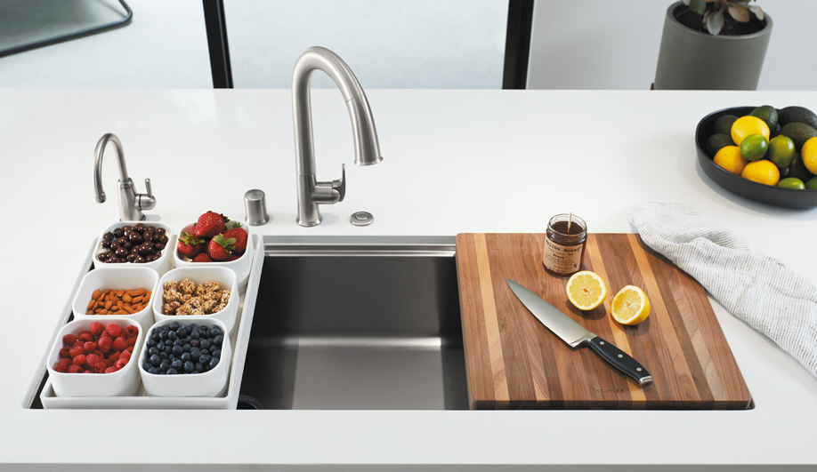 Stages Kitchen Sink and Sensate Touchless Faucet by Kohler