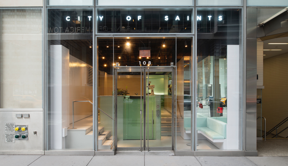 In Manhattan, Only If Designs a Seafoam Coffee Bar for City of Saints