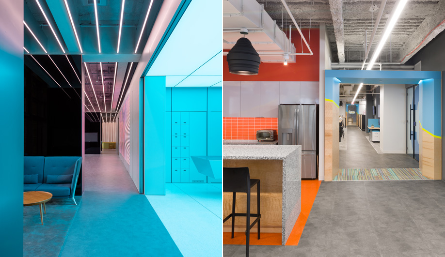 Two Office Interiors that Do Colour Right