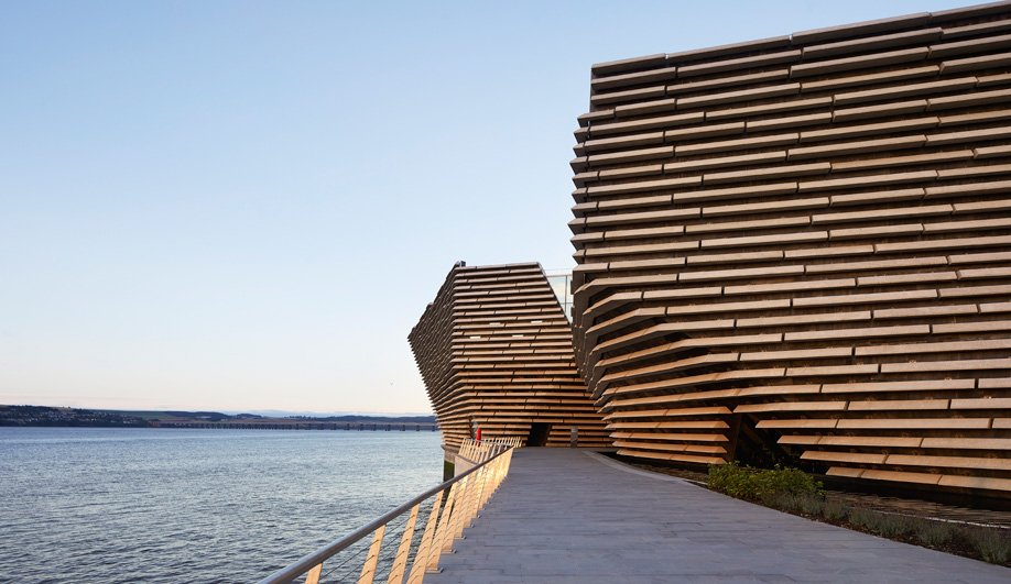 The exterior of Kengo Kuma's V&A Museum in Dundee.